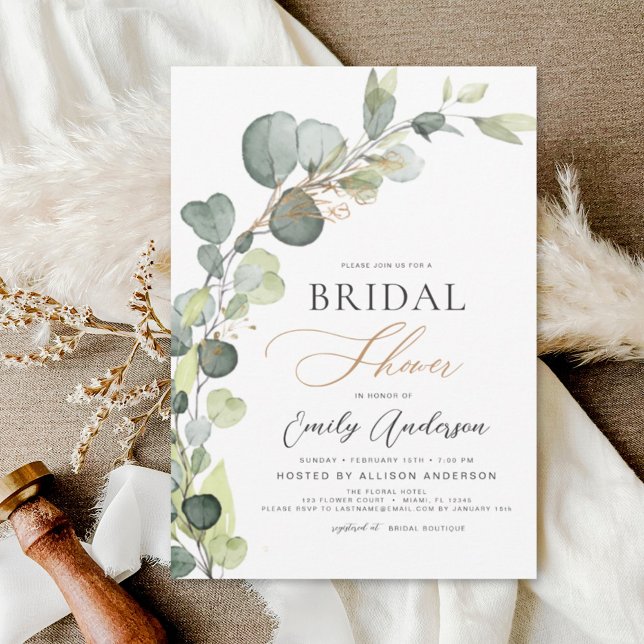 Invitación Bridal Shower Greenery Eucalyptus Succulent (Subido por el creador)