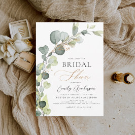 Invitación Bridal Shower Greenery Eucalyptus Succulent