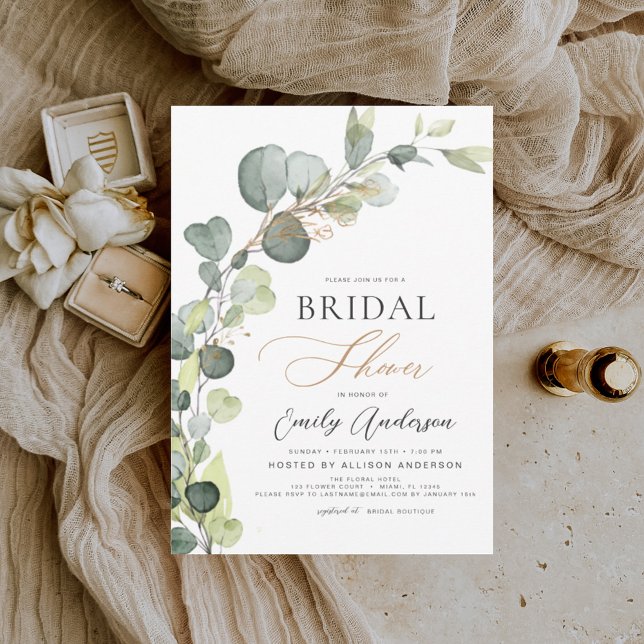 Invitación Bridal Shower Greenery Eucalyptus Succulent (Subido por el creador)