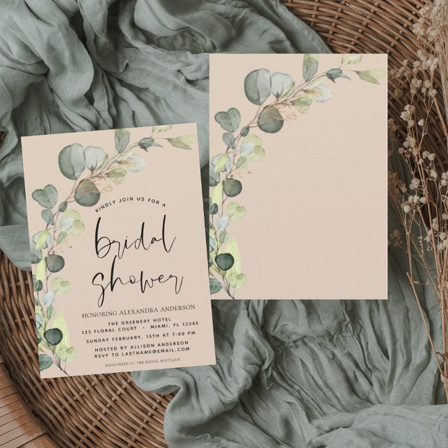 Invitación Bridal Shower Greenery Eucalyptus Terracotta (Subido por el creador)