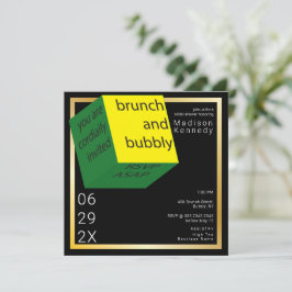 Invitación Bridal Shower High Tech Geométrica White Cube Fun