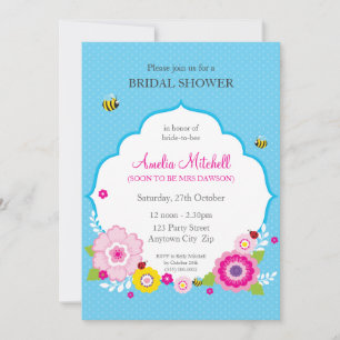 Invitación BRIDAL SHOWER INVITA : flores de jardín 4