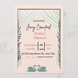 Invitación Bridal Shower Invitation | Elegant Pink Customizab