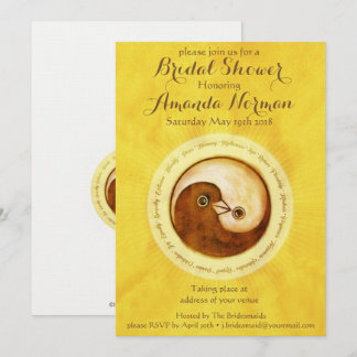 Invitación BRIDAL SHOWER INVITE palomas doradas personalizabl
