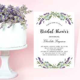 Invitación Bridal Shower lavender eucalyptus florines