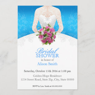 Invitación Bridal Shower light blue invitation