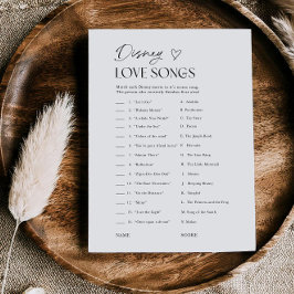 Invitación  Bridal Shower Love Songs Movie Trivia Game Card