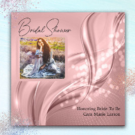 Invitación Bridal Shower Luxury Pink Metallic Photo