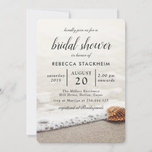 Invitación Bridal Shower   Maravilla de arena de playa   Mode