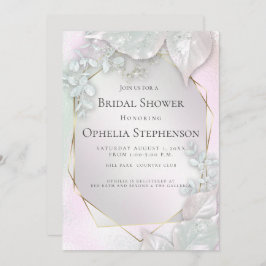 Invitación BRIDAL SHOWER | Misty Pink Pearl Shimmer