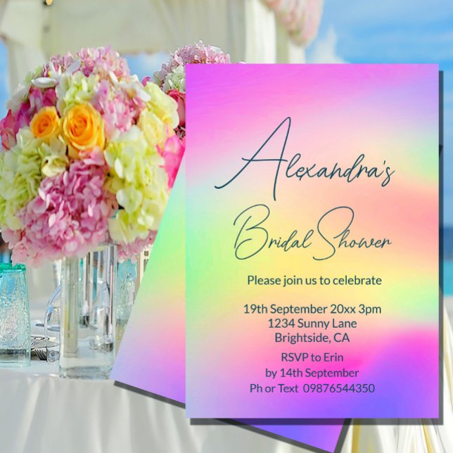 Invitación Bridal Shower Multicolor Moderno (Subido por el creador)