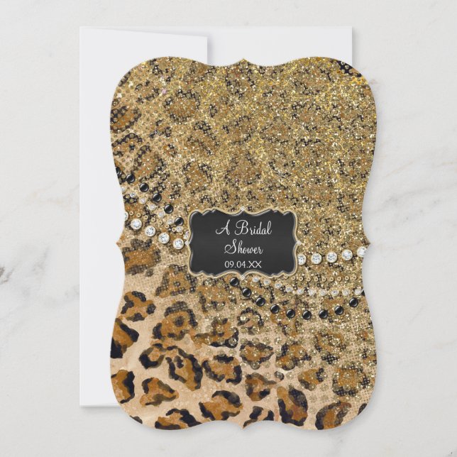 Invitación Bridal Shower Natural Gold Leopard Animal Print (Anverso)
