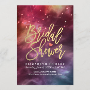 Invitación Bridal Shower Night Star Sky Galaxy Constellings