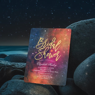 Invitación Bridal Shower Night Star Sky Galaxy Constellings