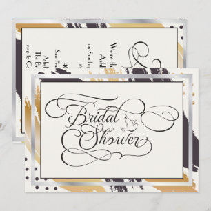 Invitación Bridal Shower   Paint moderno provoca tipografía