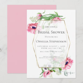 Invitación BRIDAL SHOWER | Pink Poppy Bouquet