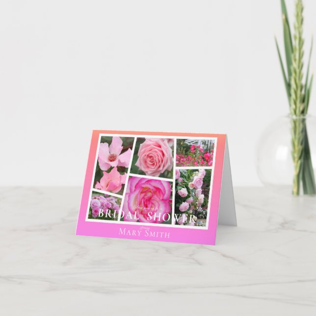 Invitación Bridal Shower (Pink Roses) (Anverso)