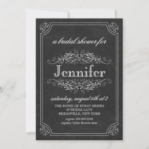 Invitación Bridal Shower Placa de Carbono Temática Ducha De