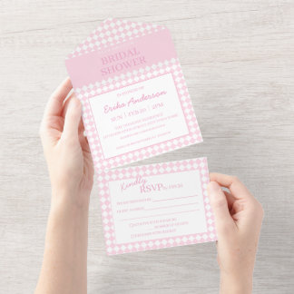 Invitación Bridal Shower Rosa Claro Todo en Uno