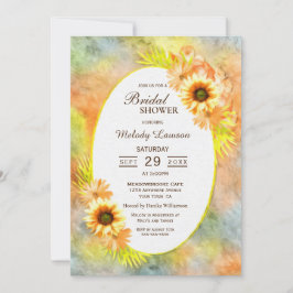 Invitación Bridal Shower Rustic Sunflower Floral