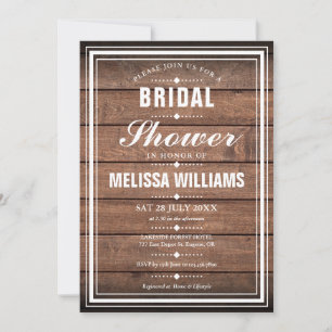 Invitación Bridal Shower Rustic Wood Panels