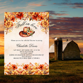 Invitación Bridal Shower se enamoran flores de cowgirl lujo