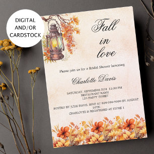 Invitación Bridal Shower se enamoran florines naranja