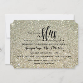 Invitación Bridal Shower Silver Purpurina Futuro Sra. Modern 