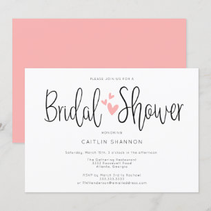 Invitación Bridal Shower Simple Blanco Blanco Blanco Blanco I