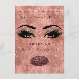 Invitación Bridal Shower Spark 16ª Rosa Spark Purpurina Eggpl