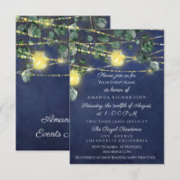 Bridal Shower Sweet 16 Blue Navy Jars Light