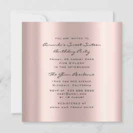 Invitación Bridal Shower Sweet 16th Birthday Rosa Heart