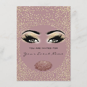 Invitación Bridal Shower Sweet 16th Kiss Makeup Rubor