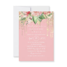 Bridal Shower Sweet 16th Pink Rose Gold Dots Spark