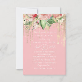 Invitación Bridal Shower Sweet 16th Pink Rose Gold Dots Spark