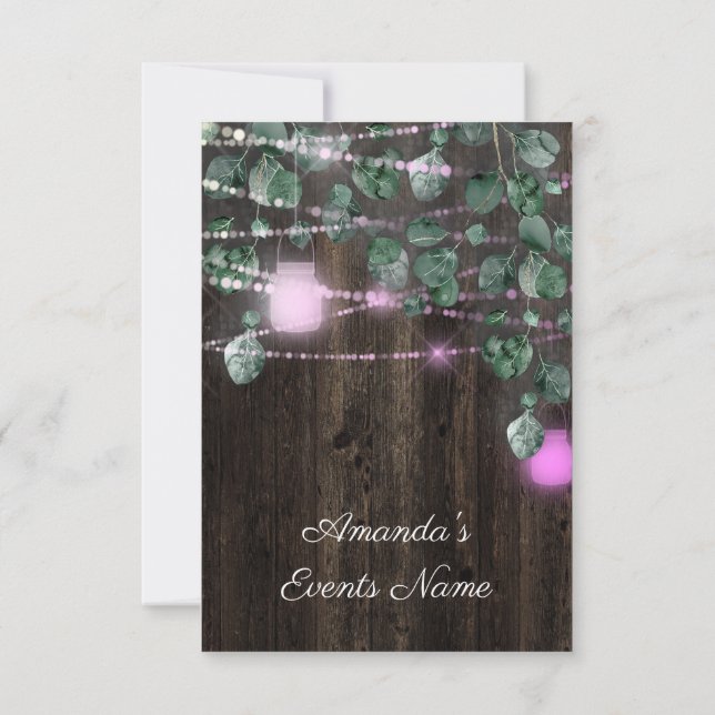 Invitación Bridal Shower Sweet 16th Pinky Jars Light (Reverso)