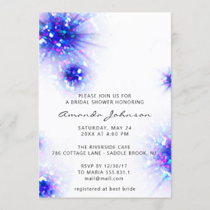Invitación Bridal Shower Sweet 16th Resumen Azul rosa