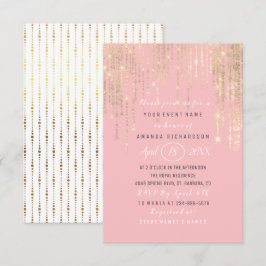 Invitación Bridal Shower Sweet 16th Rosa Gold Stripes