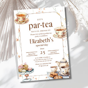 Invitación Bridal Shower Tea Fiesta Whimsical Garden Tea Fies