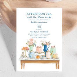 Invitación Bridal Shower Tea Party Invitation Illustration