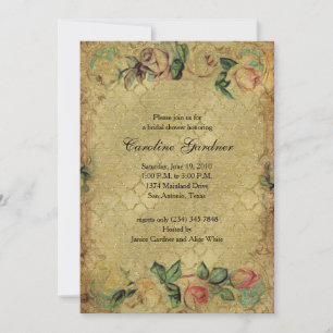 Invitación Bridal Shower Vintage Frame Gold