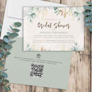 Invitación Bridal Shower Watercolor Greenery Eucalyptus