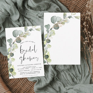 Invitación Bridal Shower Watercolor Greenery Eucalyptus
