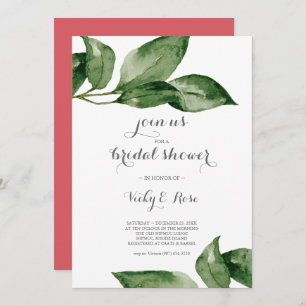 Invitación Bridal Shower Watercolor Greenery Fiesta