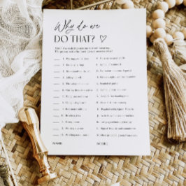 Invitación Bridal Shower Wedding Customs Matching Game Card