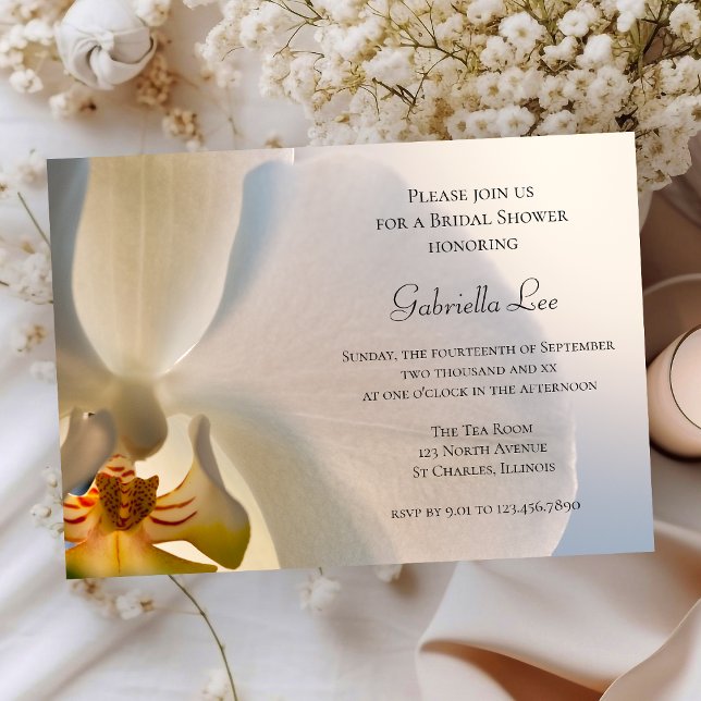 Invitación Bridal Shower White Orchid Elegance (Subido por el creador)