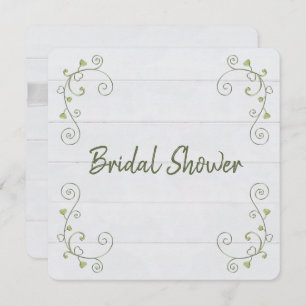 Invitación Bridal Shower White Wood