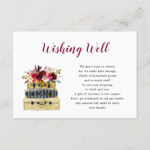 Invitación Bridal Shower Wike well card, tema de viaje