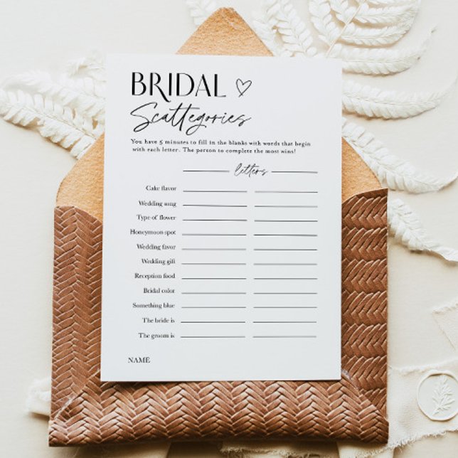 Invitación Bridal Shower Word Trivia Party Game Card (Subido por el creador)