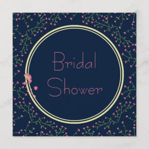 Invitación Bridal Shower   Wreath de flor salvaje azul de med